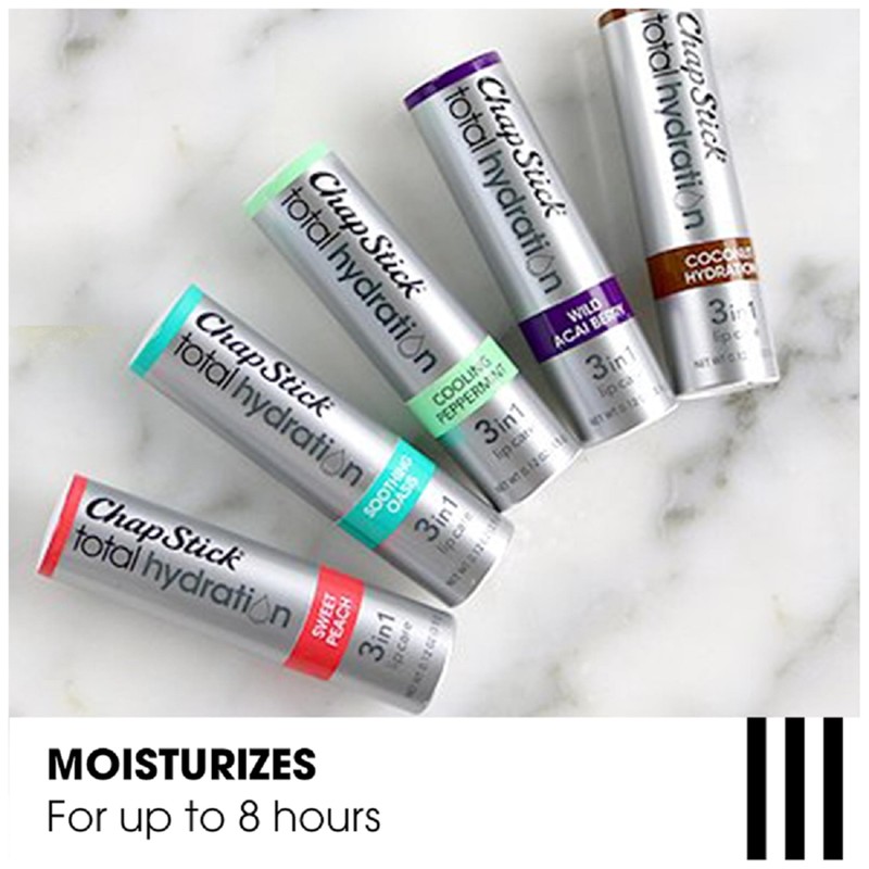 ChapStick Total Hydration Soothing Oasis Moisturizing Lip Balm Tube, Lip