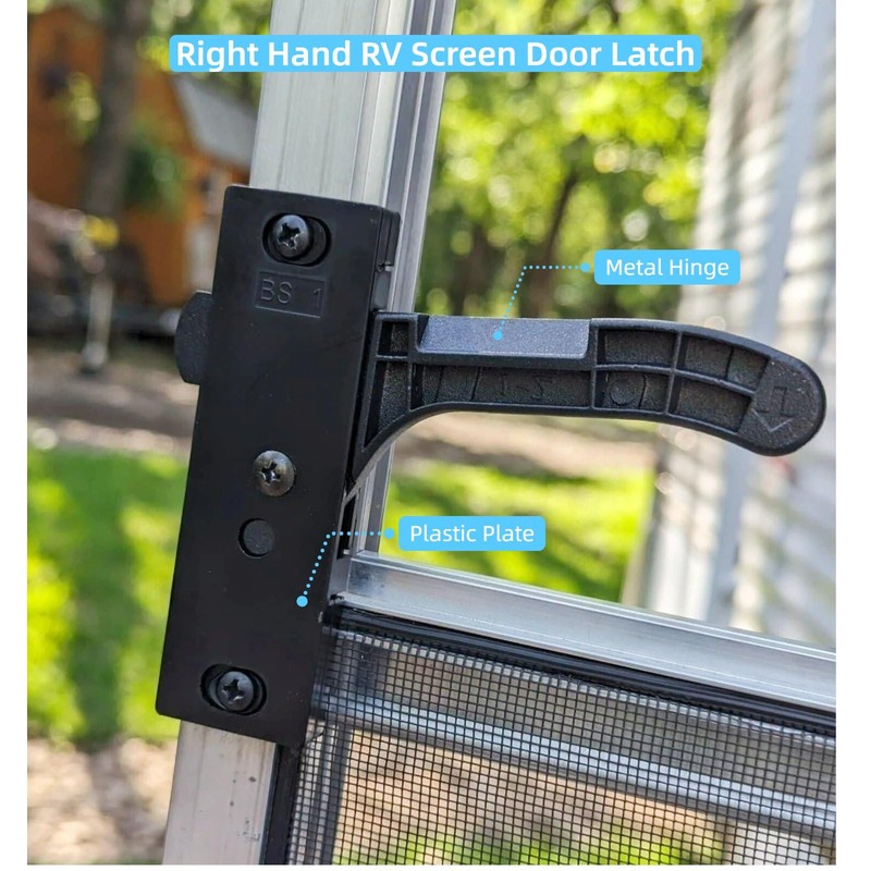 WanDwel Metal RV Screen Door Latch Right Hand Handle Replacement
