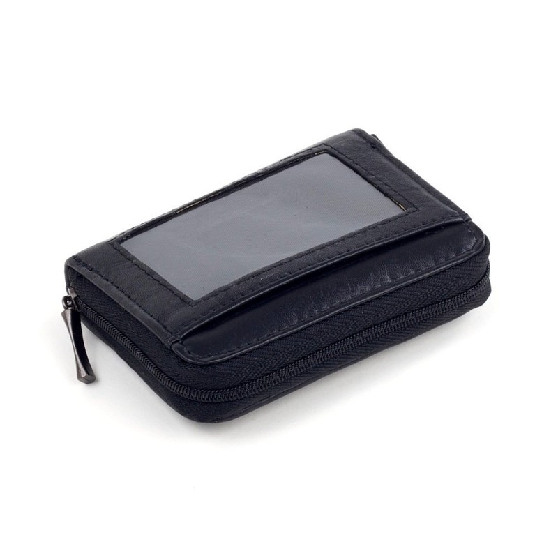 Leather Concertina Card Case (Black)