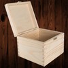 WooDeeDoo Square Wooden Box with Hinged Lid and Clasp –