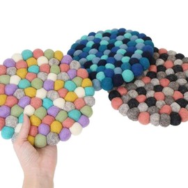 Marushin 0395012800 Nepal Hot Trivet Round Nepal Overseas Product Nabeshiki Pot Plate Coaster Pot Mat Nuko Cloth