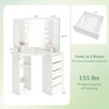 CHARMAID Corner Vanity Desk with Mirror and Lights, White Makeup