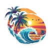 (2 Pack) Ocean Sunset with Palm Tree Magnets - Beach