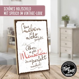 TypeStoff Wooden Sign with Saying - Life - Vintage Look with Quote as Gift and Decoration on Friends and Family - HS-00766