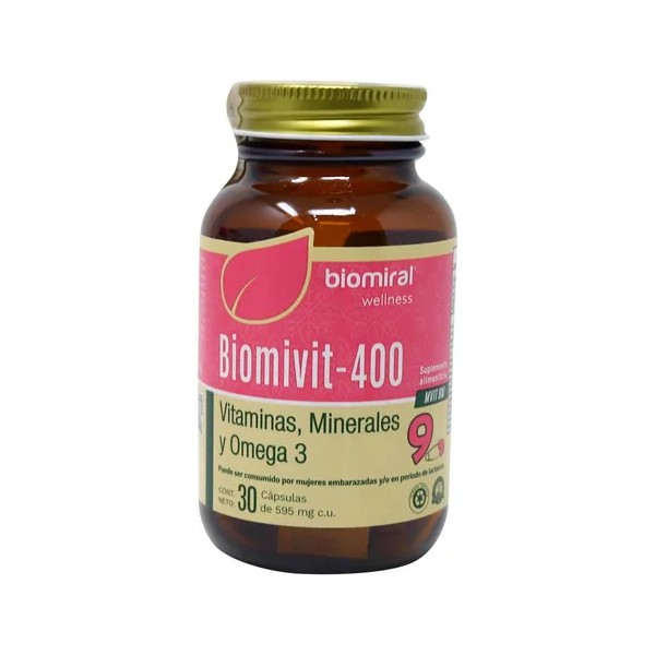 Biomivit 400 30 Capsulas 595 Mg Vitaminas Y Minerales Y