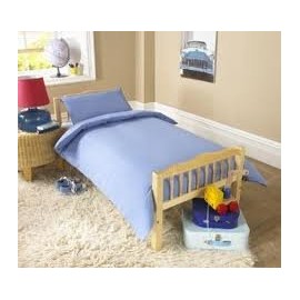 2 Piece Bedding Set Pillowcase+Duvet Cover for Baby Toddler to fit Cot/Cot Bed (90 x 120cm, Light Blue)