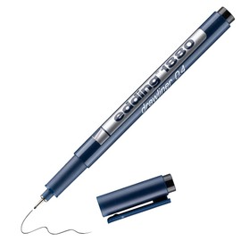 edding 1880 profipen - black - 1 pen - line width 0.45 mm - fineliner pen for precise writing, sketching and technical drawing - fine, metal-encased nib - suitable for use with rulers and stencils