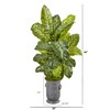 Nearly Natural 49in. Dieffenbachia Artificial Vintage Metal Planter (Real Touch)