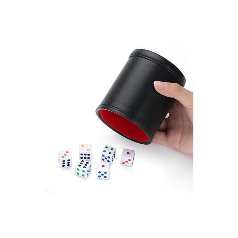 Felt Lined Professional Dice Cup - with 6 Dice Quiet