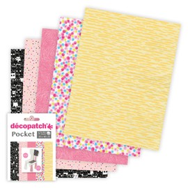 Decopatch Décopatch DP029C - Pack of 5 Sheets 30 x 40 cm in 5 Different Designs, Practical and Easy to Use, Ideal for Your Papier Mache and Craft Projects, 1 Pack