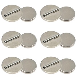 6 Pieces Mini Magnetic Pin Brooch Converters | Invisible Magnetic Pin Backs for Scarf, Shirts, and Thin Fabric | Silver Metal Lapel Pins Holder