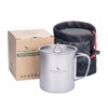 Boundless Voyage Single Walled Titanium Cup with Lid Folding Handle