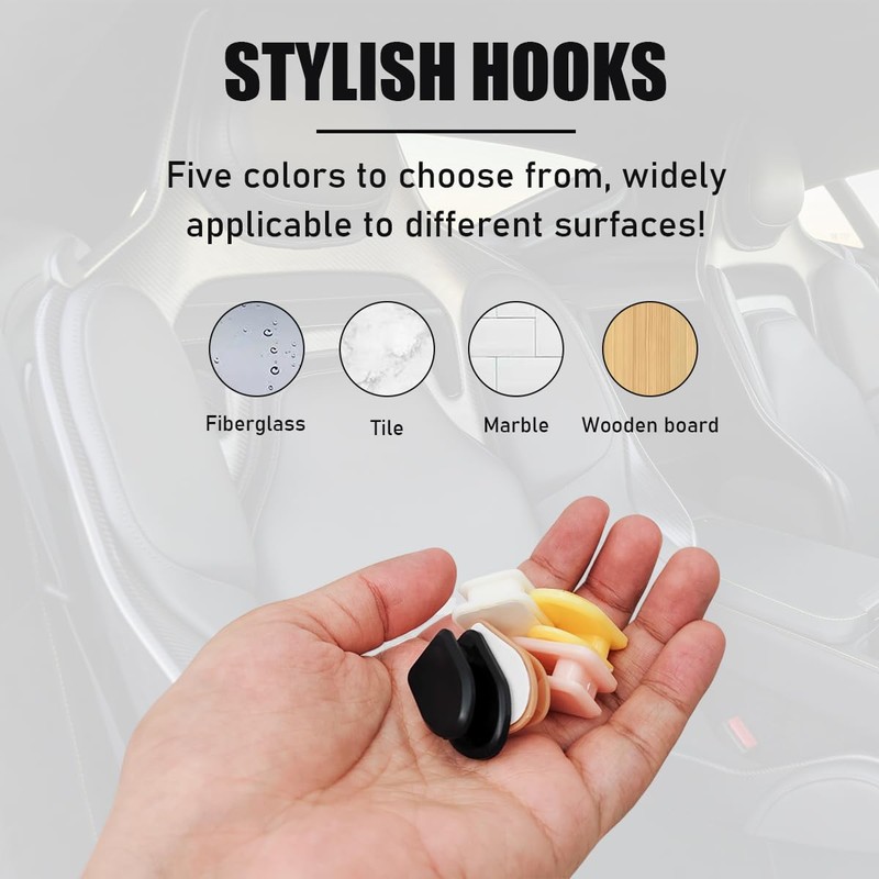 Yourkar 5 PCS Car Dashboard Mini Hooks, Multifunctional ABS Vehicle