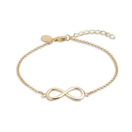 XENOX® Infinity Bracelet – Women's Bracelet Made of High-Quality 925 Sterling Silver with Infinity Pendant, gold-coloured