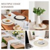 Dual-Sided Round Placemats Set of 4, Washable Faux Leather Heat
