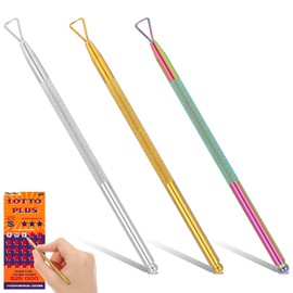 BOHUIZ 3 Pcs Lottery Ticket Scratcher Tool, Metal Scratch Off Tool Lottery Scratcher Tool Lottery Ticket Holders Multi-Use Lotto Scratcher Tool Save Arthritic Hands for Lottery Ticket Stickers Labels