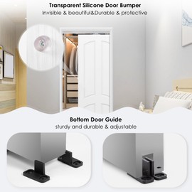 MaxxGeek 5FT/60in Sliding Pocket Door Hardware and Track Set,Commercial Grade Aluminum Box Rail Kit,Smoothly and Easy to Install,60" Track Kit for 23"-30" Wide Single Door