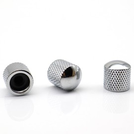 Samherome 3pcs Textured Metal Guitar Knobs Volume Tone Control Knobs Dome Knobs for Fender Telecaster Gibson Les Paul Electric Guitar Bass, Fits 18 Coarse-Spline（Silver）