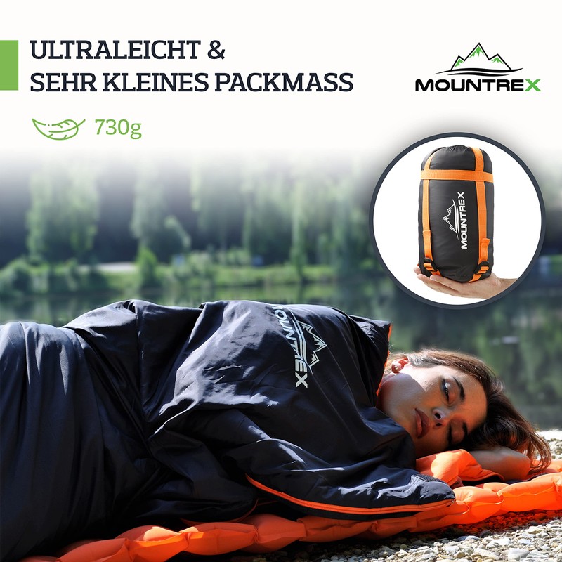 Mountrex® Sleeping Bag - Small Pack Size & Ultralight (730