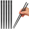 HI NATURE Chopsticks Set, Stainless Steel, Reusable, Non-Slip Metal Chopsticks,