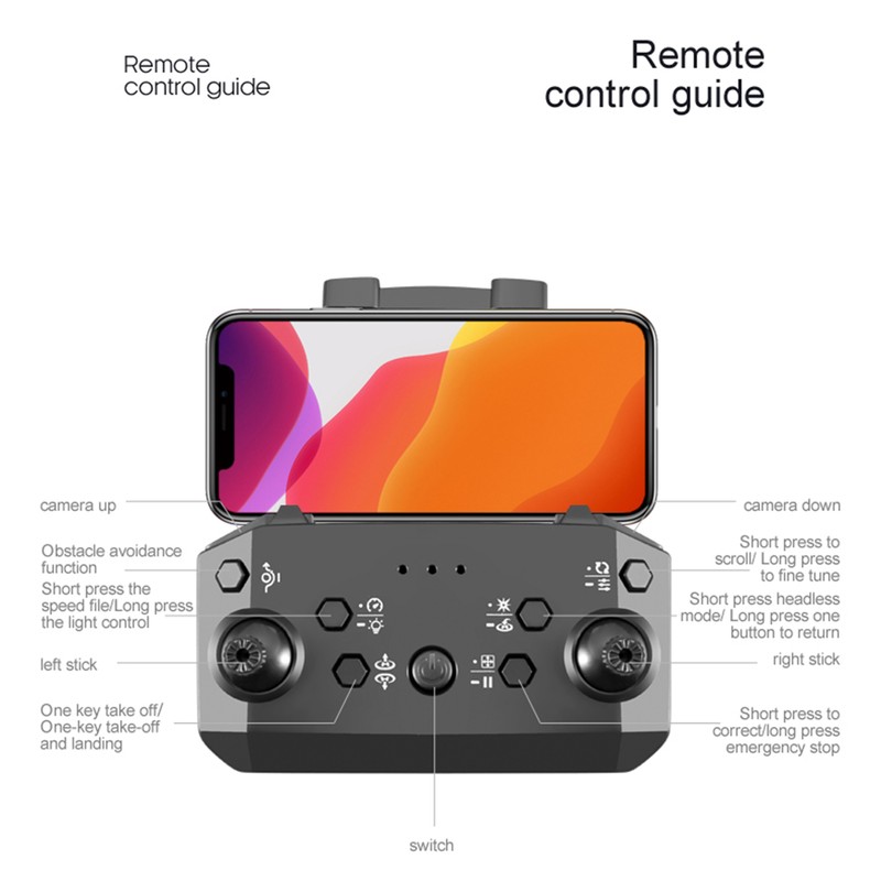 Remote Control Drone with Camera 4K Dual Camera 3-Sided Obstacle