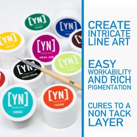 Young Nails Mission Control Gel Paint for Nails, Precision Gel Paint for Detailed Nail Art, Cure with Zero Tacky Layer, 5 grams.