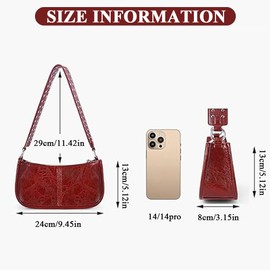 YingStar Women Small Shoulder Bag Leather Handbag Crescent Bag Y2K Crossbody Bag leather Small Cross body Bag Ladies Half Moon Bag Dumpling Hobo Bags with 2 Strap Small Tote Holiday Work Hand Bag