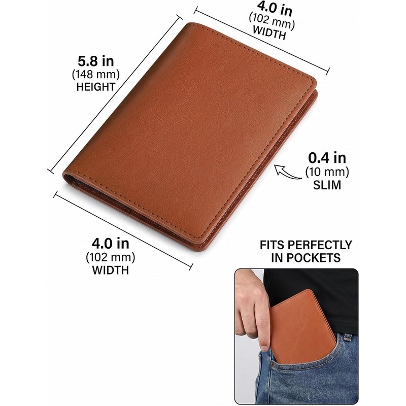 Portapasaportes Piel Genuina Personalizado RFID Regalo de Viaje