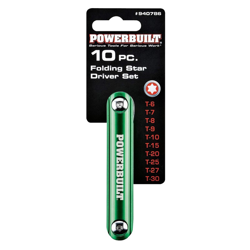 Powerbuilt 940786 Folding Star Key Wrench Set (10 Piece) (T6