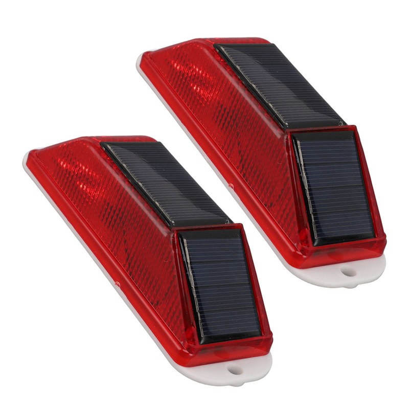 2pcs Solar Strobe Warning Light Waterproof Light Control High Bright