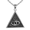 Feilok Men Women Punk Gothic Eye in Pyramid Stainless Steel