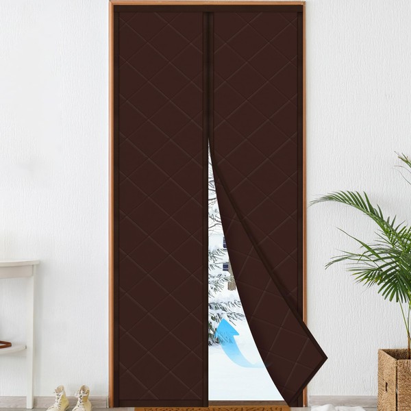 Magnetic Thermal Insulated Door Curtain, Fits Door Size 38" x