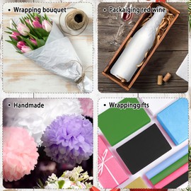 60 Sheets White and Black Tissue Paper 35 x 50 cm Tissue Paper Wrapping Paper for Birthday Gift Wrapping Crafts DIY Birthday Wedding Gift Wrapping Paper