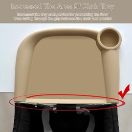 Silicone Baby Dining Tray Compatible with Inglesina Fast Table Chair, BPA-Free and Dishwasher Safe, Non-Slip Removable Baby Dining Tray Clip-On High Chair. (Brown)