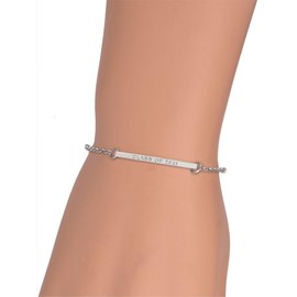 Delight Jewelry Silvertone Large Tennis Ball - Class of 2026 Delicate Bar Bracelet, 8.5"