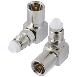 Vecys FME Male to FME Female Right Angle Antenna Adapter FME Type 50 Ohm High Frequency RF Coaxial Adapter for Coaxial Cable Antenna Adapter Pack of 2
