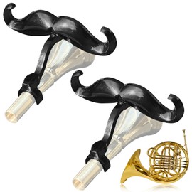 [2 Pack] Clip-On Mustache For French Horns - Includes Protective Case - Made To Fit All French Horn Mouthpieces - Perfect Accessory For Young Musicians