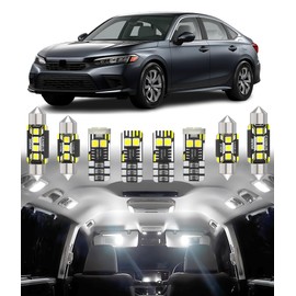 BMT xms Car Interior LED Light Replacement for Honda Civic 10th Sedan/Coupe/Hatch 2016-2021,6000K Super Bright Interior Light Bulbs Package, 6pcs