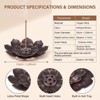 6Pcs 2.28 Inch Black Lotus Shape Zinc Alloy Incense Stick