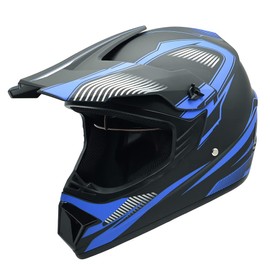 Adult 4 Wheeler Helmet, Off-Road Helmet, Motocross Helmet DOT Certification Comfortable and Breathable Full Helmets for Locomotives Used in All SeasonsBlue,M