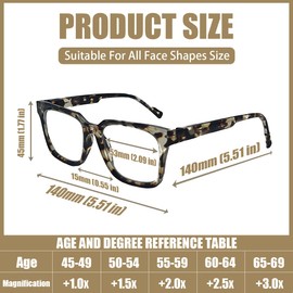 nafengldf TR90 Oversized Square Reading Glasses Blue Light Blocking Glasses Readers Reduce Eyestrain Phone Computer Gaming Eyeglasses Spring Hinge Lightweight Eyeglass (brown, 1, multiplier_x)