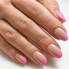 24 Pcs Hot Pink French Tip Press On Nails, Neon