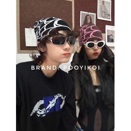 Pooyikoi Women Beanie Winter Warm Beanies Men Casual Skullies Outdoor Y2K Gothic Spider Pattern Wool Acrylic Knitted Hat