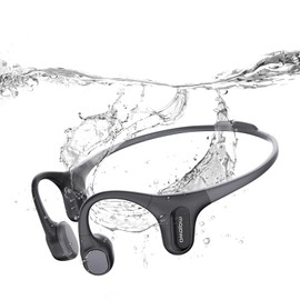 mojawa mojawa Run Plus Bone Conduction Headphones, Open-Ear Bluetooth Headphones, 32GB MP3 Player, IP68 Waterproof, Deep Bass, Secure Fit for Swimming, Sports, Work, and Daily Use, Black