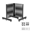 16 FT Industrial Metal Expandable Barricade，Retractable Traffic Fence with Casters,