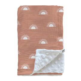 Soarwg Kids Baby Blanket Unisex Newborn, Super Soft Nursery Minky Blankets with Muslin Cotton for Boys Girls, Toddler Baby Nursery Bed Blanket Shower Gifts, 30 x 40 Inch