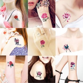 Tattoo stickers, flower lettering, 50 types of tattoos that can be erased, 20 types - 20 types of tattoo stickers / 타투스티커 플라워 레터링 문신 지워지는 50종 20종 - 타투스티커 20종