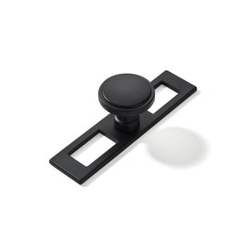 khtumeware 5 Pack 1-1/4 Inch Black Cabinet Knobs Backplate with Base Plate Zinc Matte Black Kitchen Cabinet Handles Drawer Pulls Cabinet Hardware.