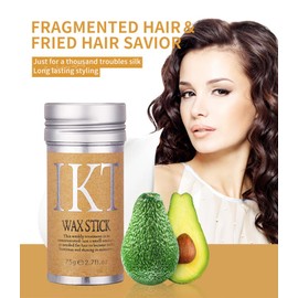 Broken Hair Artifact Hair Wax Stick Hair Pomade Stick Professional Broken Hair Shaping Gel Hair Frizz Fixed Fluffy Hairstyling Moisturising Wax for Strong Hold 75 g