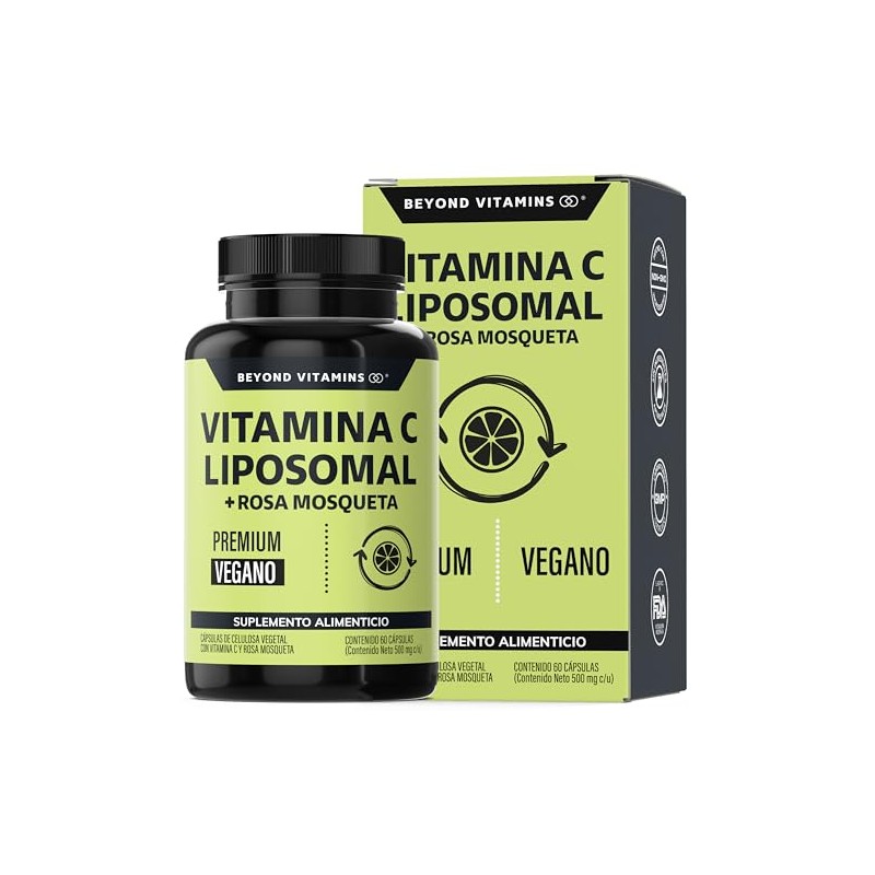Beyond Vitamins | Vitamina C Liposomal 300mg Potenciado con Rosa